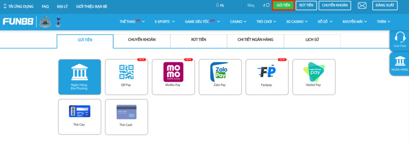 truy cập trang nạp tiền fun88