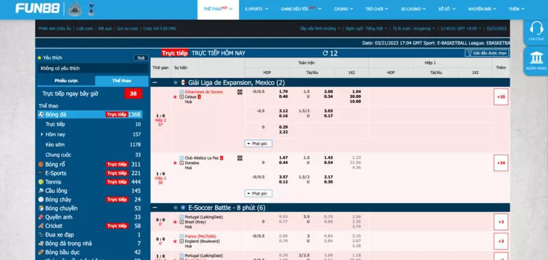 hướng dẫn cược thể thao fun88: dễ dàng và thú vị 4 thể thao bti fun88