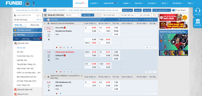 hướng dẫn cược thể thao fun88: dễ dàng và thú vị 1 thể thao saba fun88