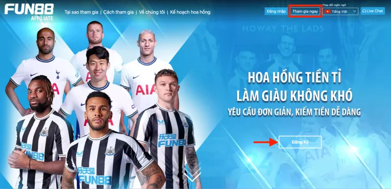 truy cập trang đăng ký đại lý fun88