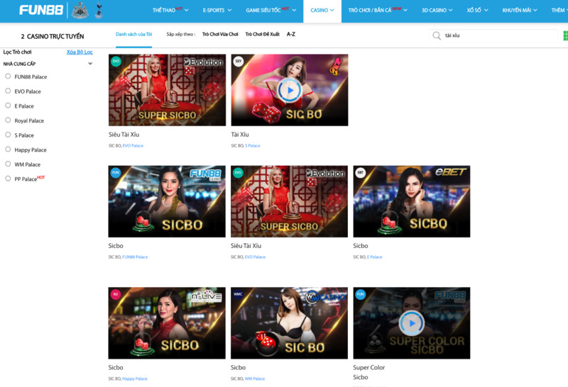 chọn trò chơi tài xỉu fun88