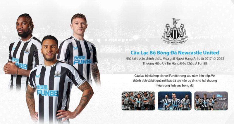 fun88 tài trợ áo đấu cho clb newcastle