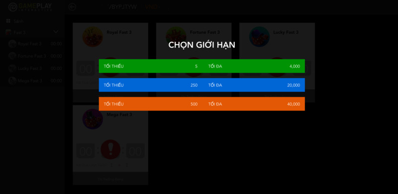 chọn giới hạn cược fast 3 fun88