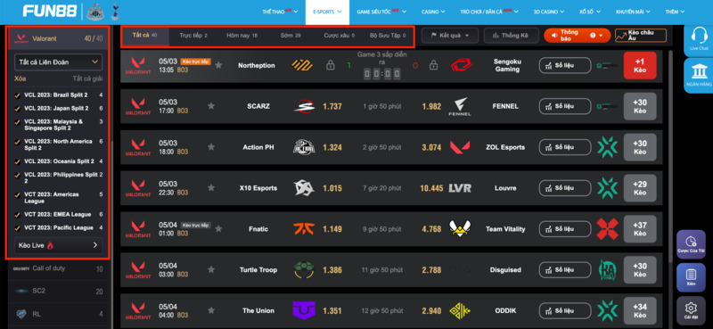 chọn trò chơi valorant fun88