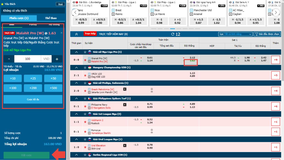 tiến hành đặt cược bóng chuyền fun88