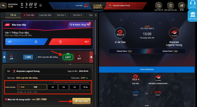 tiến hành đặt cược fun88 lol