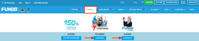 truy cập trang cá cược esport fun88