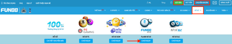 truy cập trang xổ số fun88 chọn game fast 3