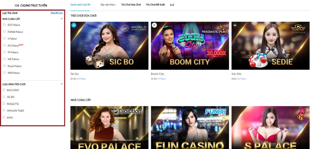 trải nghiệm casino trực tuyến đỉnh cao tại fun88 3 chọn sảnh chơi và trò chơi tại casino fun88