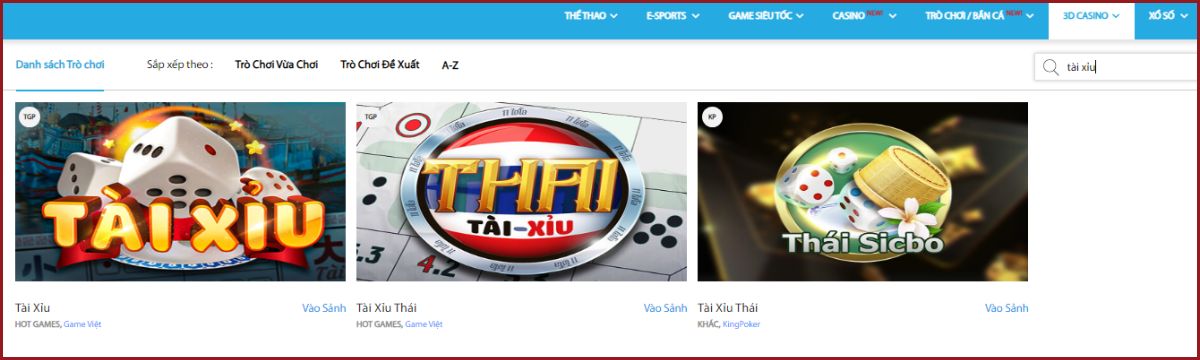 tài xỉu ảo tại casino 3d fun88