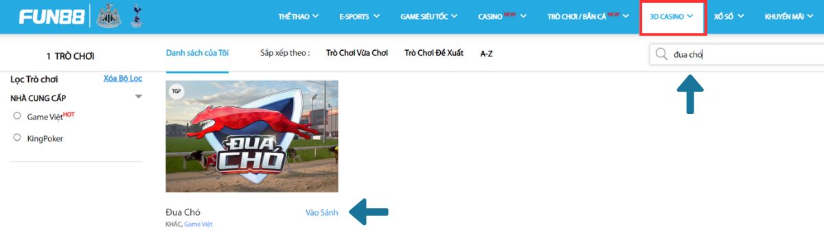 tìm kiếm phòng chơi cá cược đua chó ảo fun88