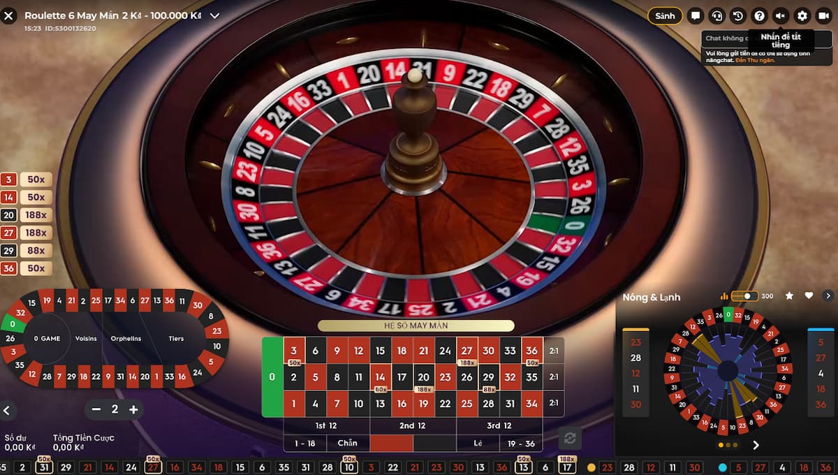 giao diện bàn chơi roulette fun88