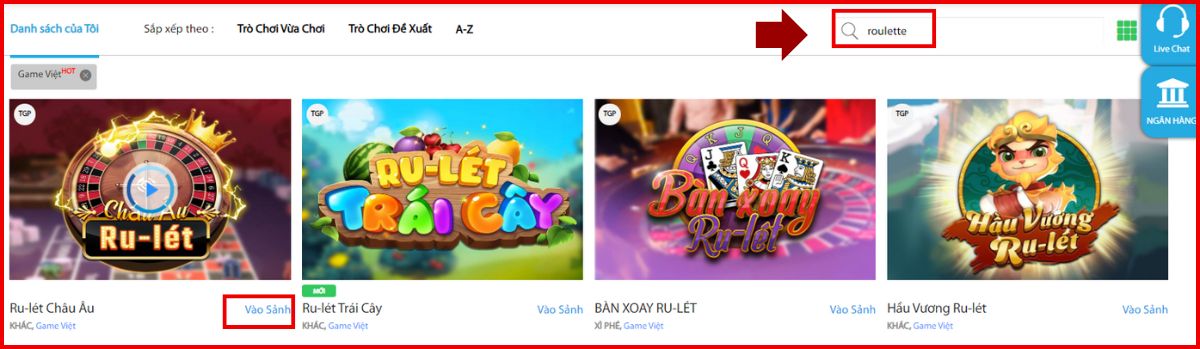 chọn bàn chơi roulette 3d fun88