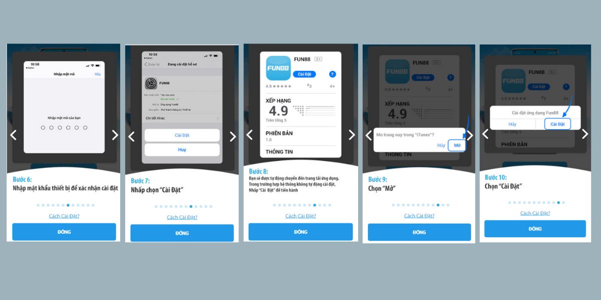 hướng dẫn tải ứng dụng fun88 cho điện thoại nhanh chóng 2 hoàn tất tải và cài đặt app fun88 cho ios
