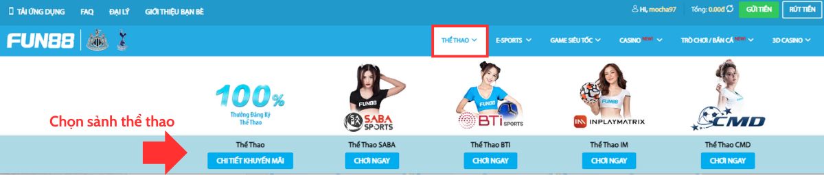 truy cập thể thao fun88