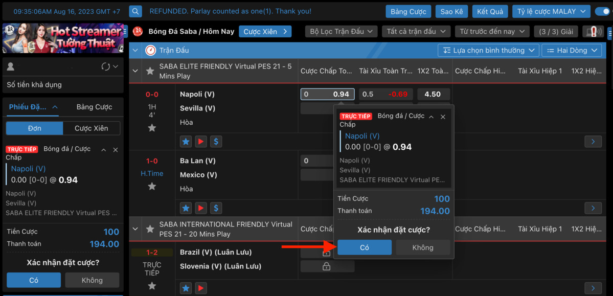 hướng dẫn chơi cá cược tại sảnh thể thao saba fun88 4 đặt cược vé saba fun88