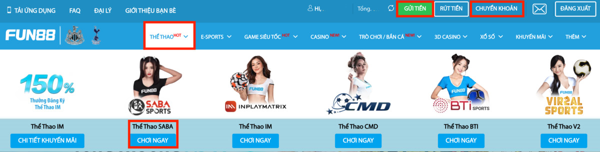 hướng dẫn chơi cá cược tại sảnh thể thao saba fun88 1 vào sảnh saba fun88