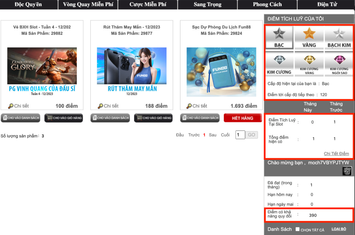 kiểm tra hạn mức tài khoản fun88