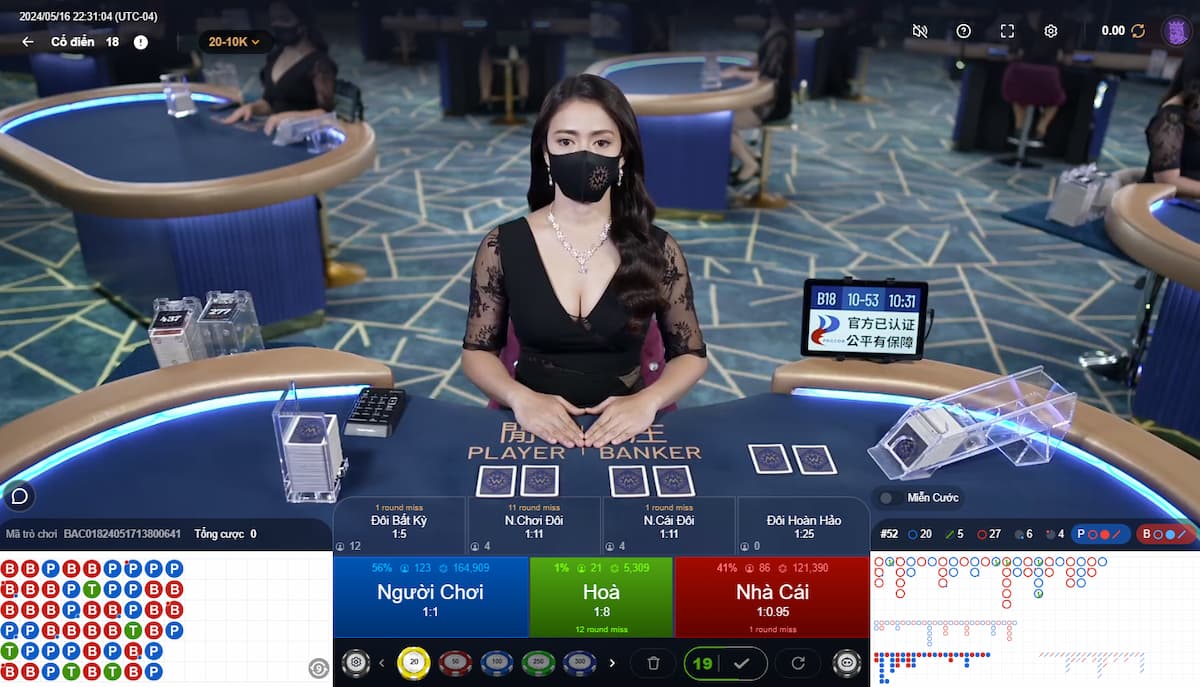 bàn chơi baccarat fun88