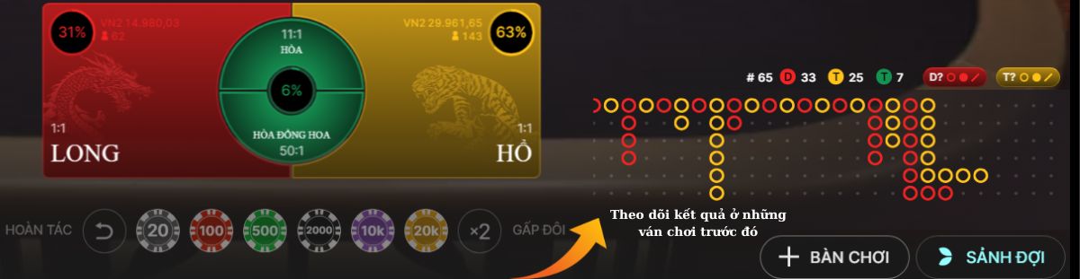 theo dõi lịch sử những ván chơi trước