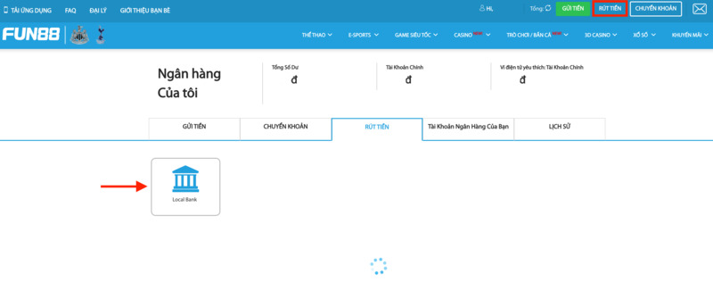 truy cập vào trang fun88 rút tiền