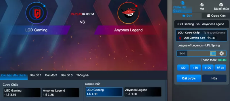 cược chấp liên quân fun88